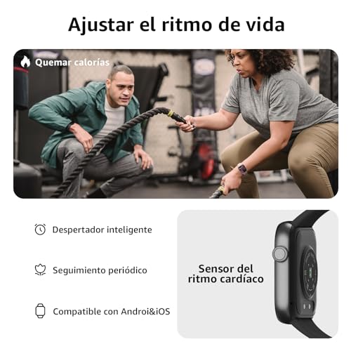 Detalle de Reloj Inteligente AcclaFit para Mujer y Hombre 1.85" con Llamadas Bluetooth y 140+ Modos Deportivos (IP68)