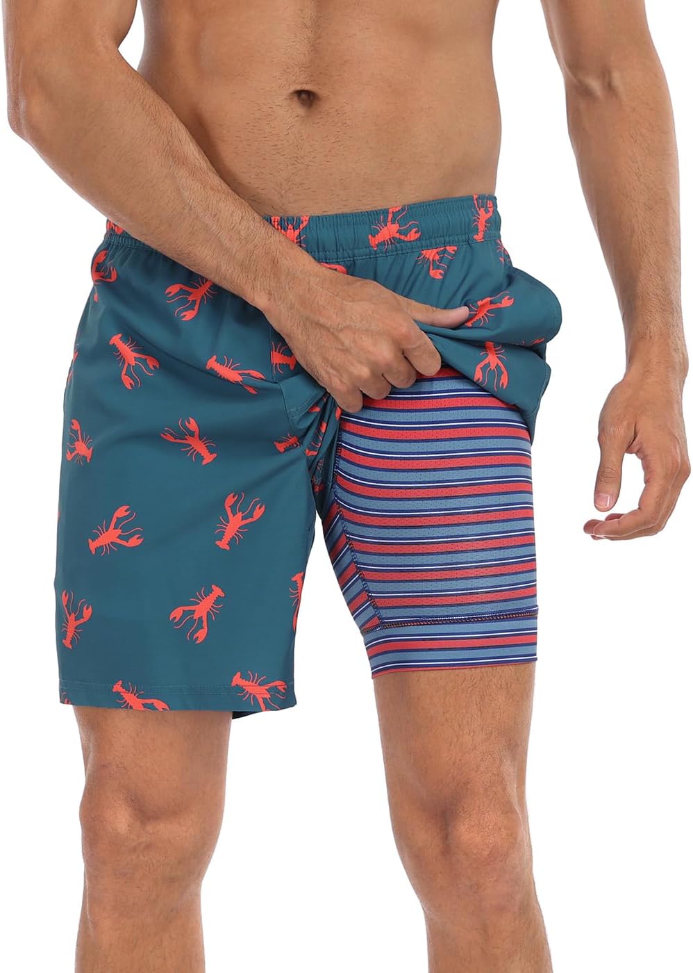 Thumbnail 6 de LRD Men's Swim Trunks with Compression Liner, 7-Inch Inseam, Quick-Dry