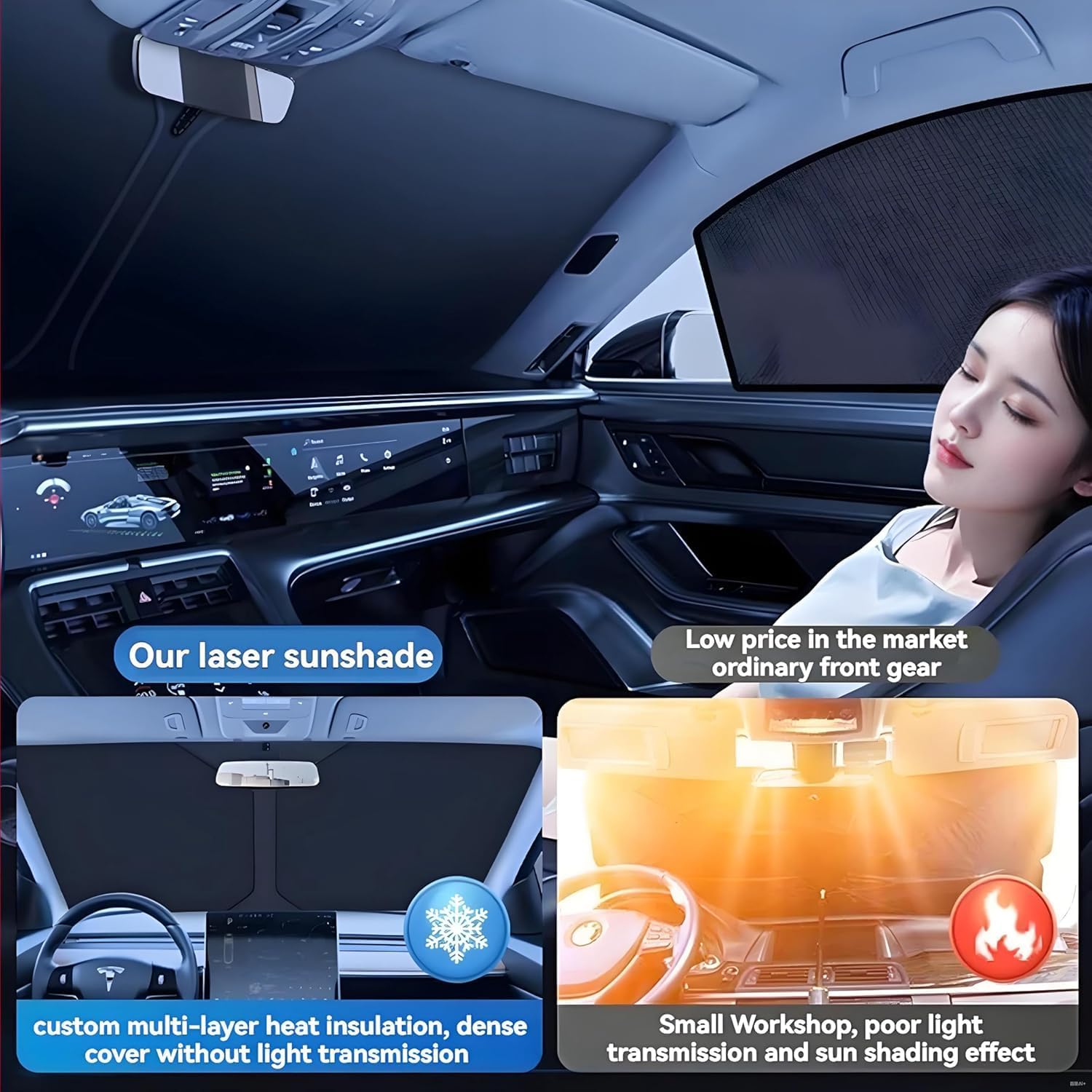 Thumbnail 2 de Ford Escape Windshield Sun Shade (2013-2026) – Foldable Front Window Sun Visor Protector