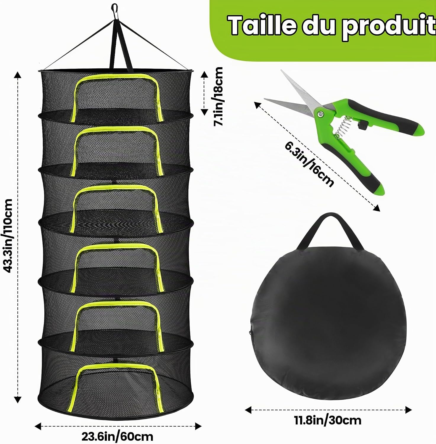 Detalle 2 de Haiane LSW-60 droognet met 6 lagen, 60 cm breed en opvouwbaar