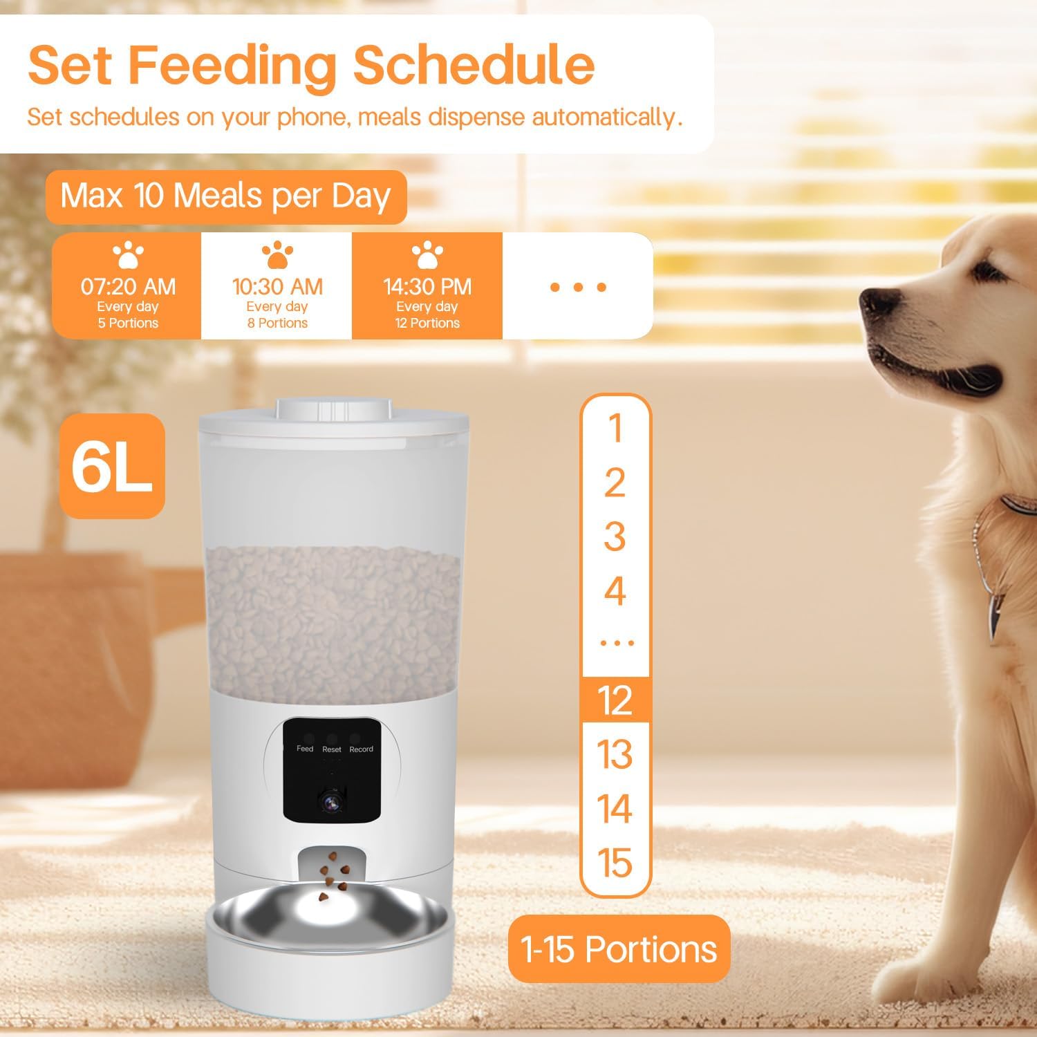 Detalle 2 de 6L Automatic Cat Feeder with 2K Camera