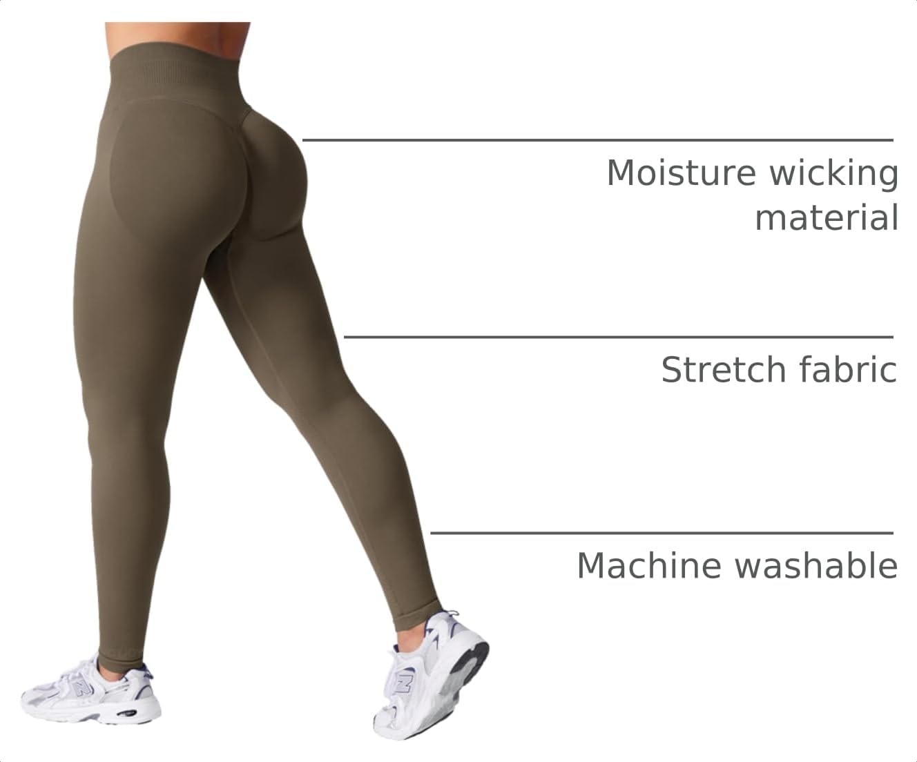 Detalle de VOYJOY Workout Leggings with 25.6-Inch Inseam