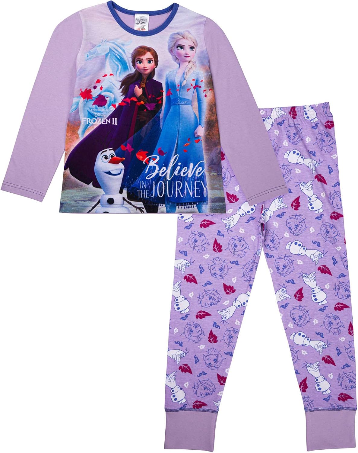 Detalle de Disney Frozen Girls Long Pyjamas Set – Anna, Elsa & Olaf