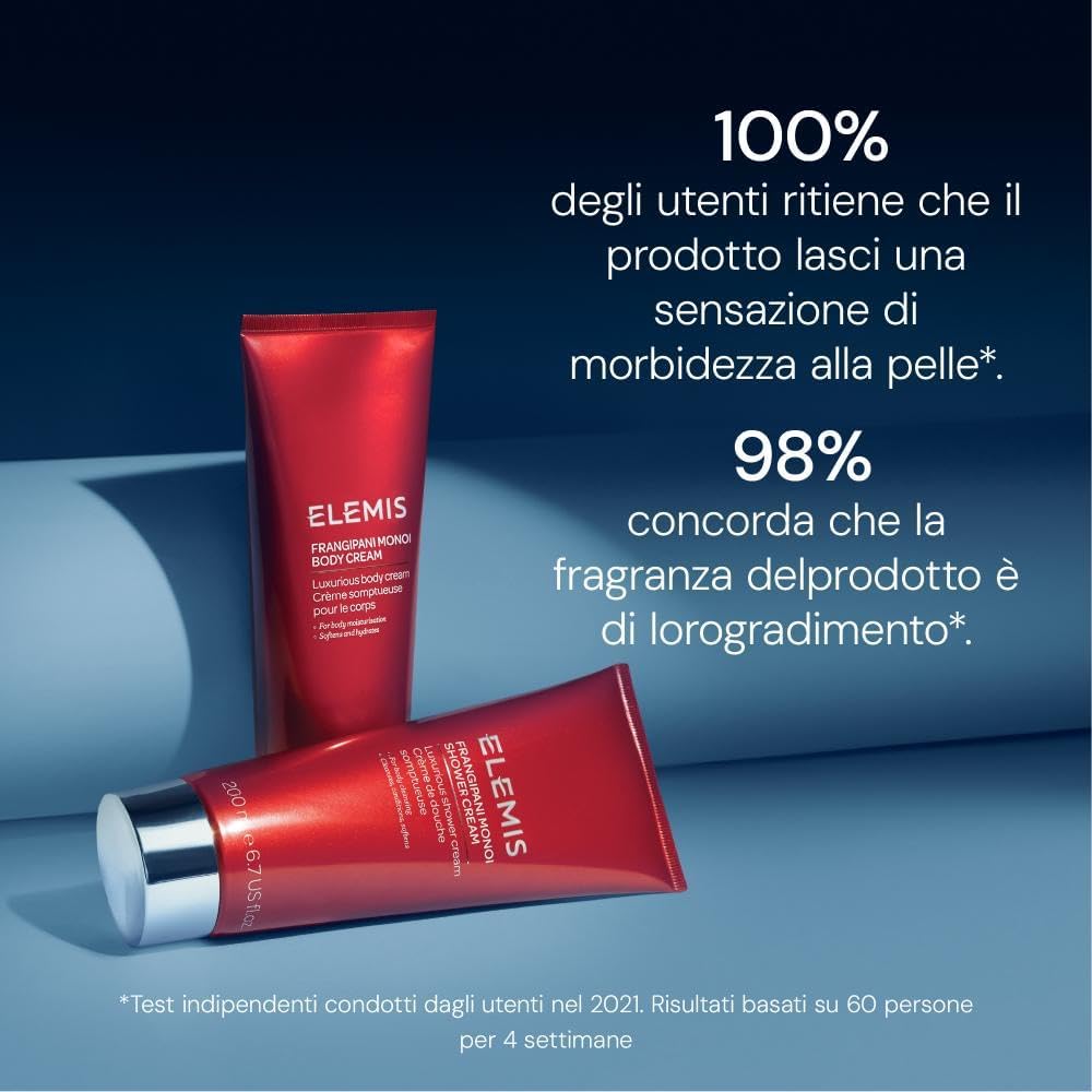 Detalle de Elemis cura del corpo – Crema corpo Frangipani Monoi, crema doccia e bagnoschiuma rinfrescante
