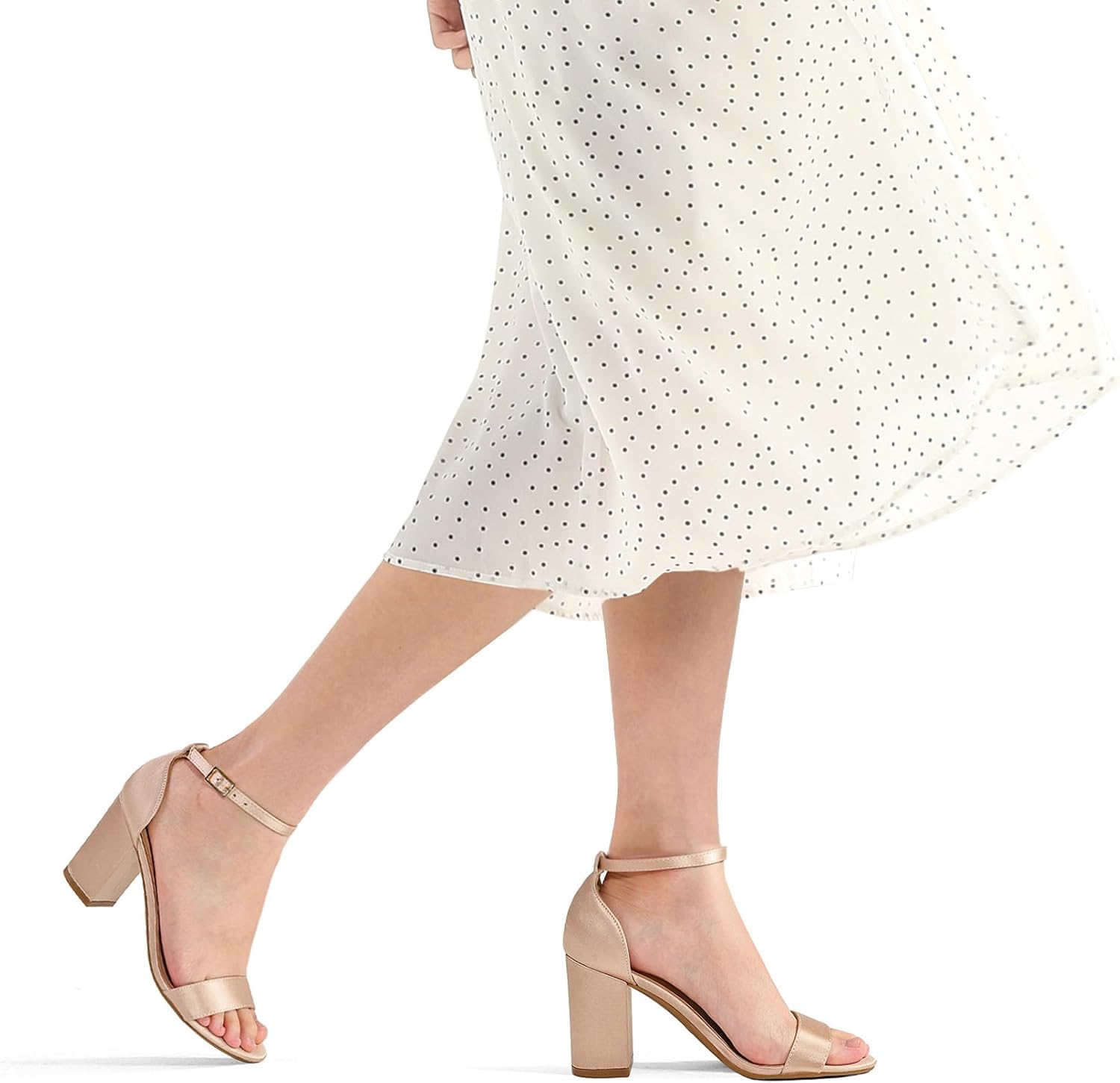 Detalle 2 de COASIS Women’s Chunky Block Heels Open-Toe Ankle Strap 3.5-Inch Heeled Sandals