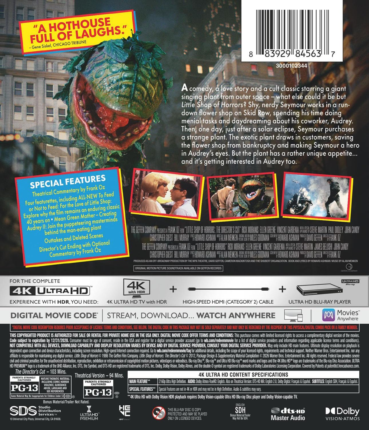 Thumbnail 2 de Little Shop of Horrors: Theatrical & Director's Cut (4K Ultra HD + Digital) — Warner Bros.