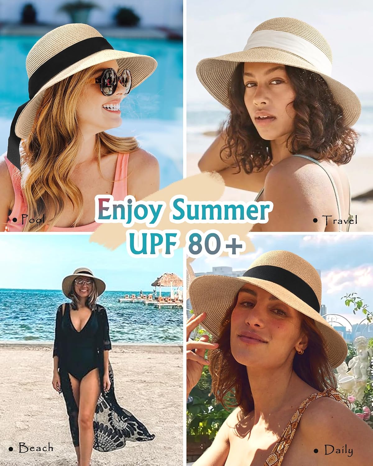 Thumbnail 4 de FURTALK Beach Straw Hat 55–59 cm 👒