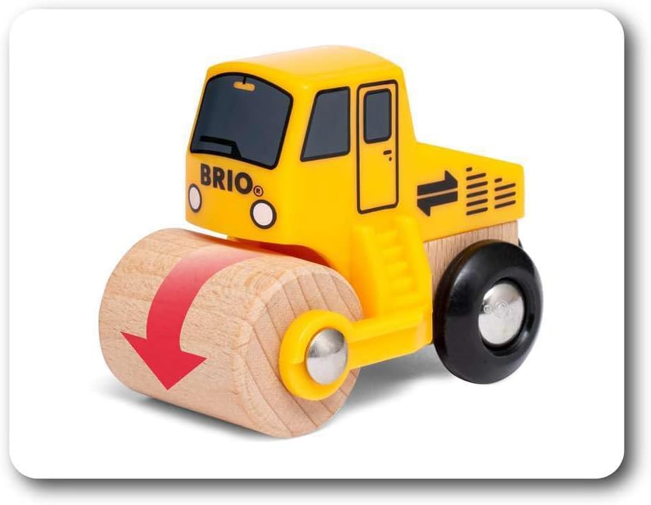 Detalle de BRIO 33658 Veicoli da cantiere in BRIO World, set da 5 pezzi con volquete, apisonatrice e cargadora