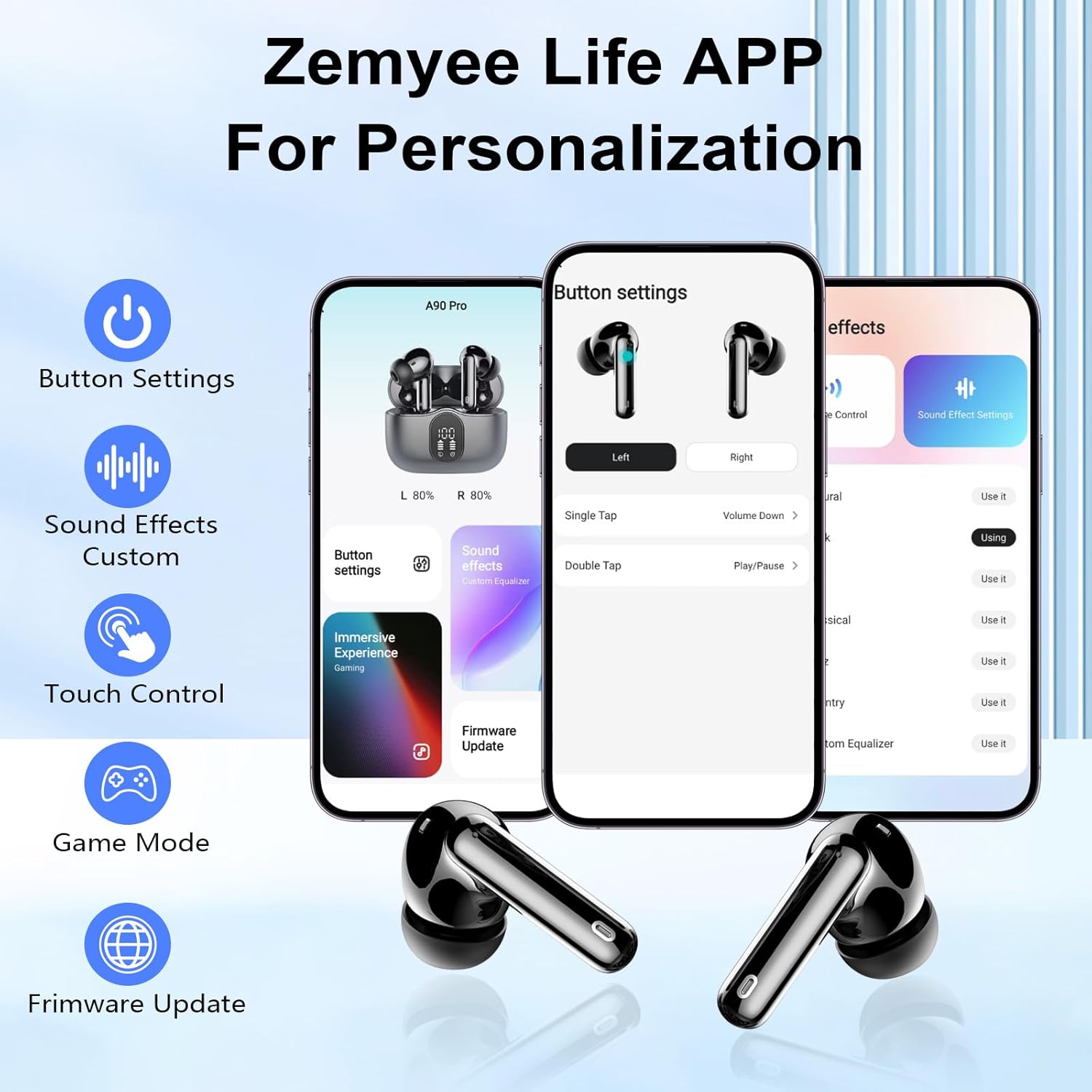 Thumbnail 5 de Wireless Earbuds (Bluetooth 5.4) with 4 ENC Mic, 36H Playtime, Noise Cancelling In-Ear & IP7 Waterproof