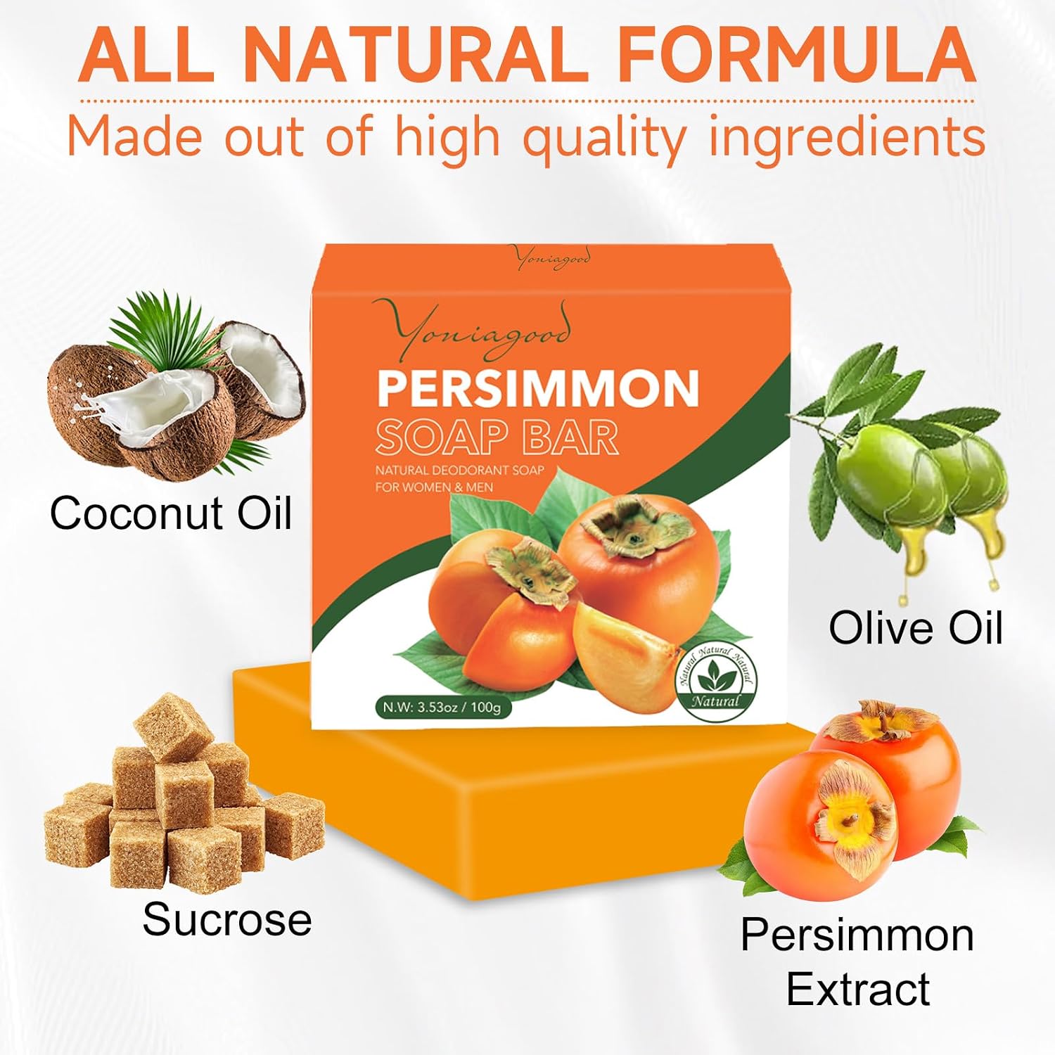 Detalle 2 de yoniaGOOD Persimmon Deodorant Soap Bar 3 PCS