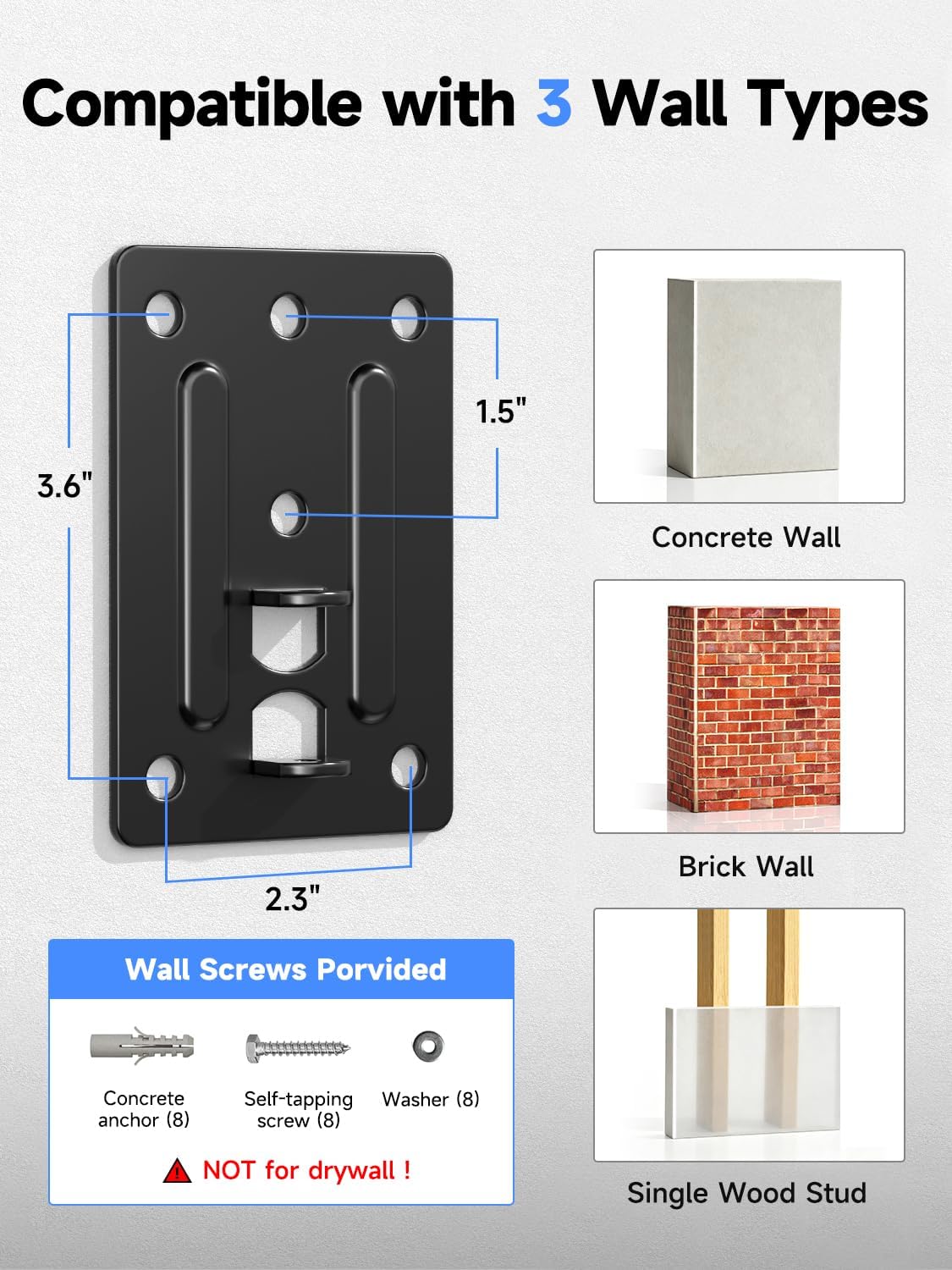 Thumbnail 6 de Suptek Speaker Wall Mounts (2-Pack) – Dual Wall Brackets for Surround Sound Speakers up to 55 lbs