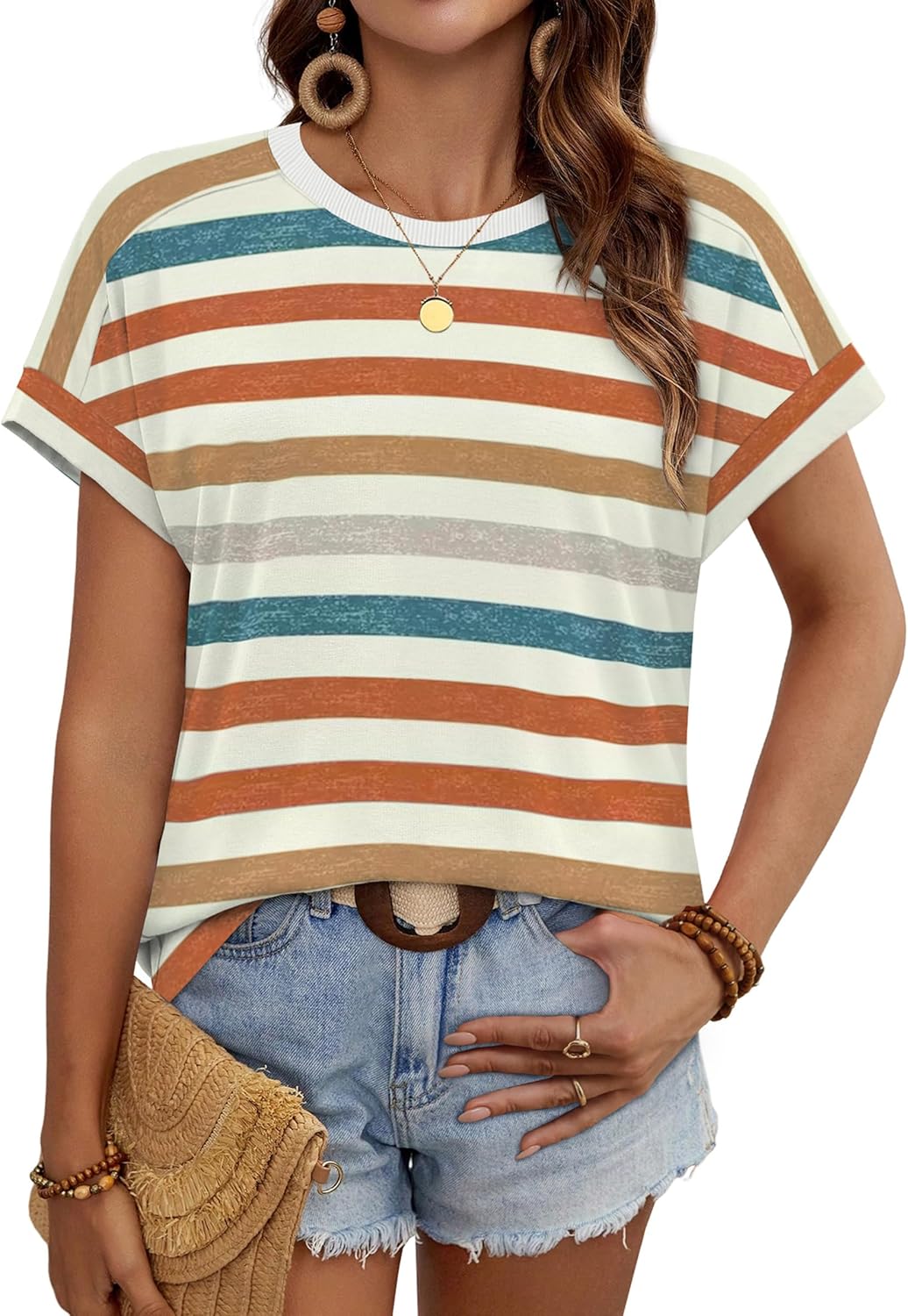 Thumbnail 1 de WIHOLL Women’s Short Sleeve Tops (Crewneck, Cap Sleeve) – Dressy Casual Summer Tees