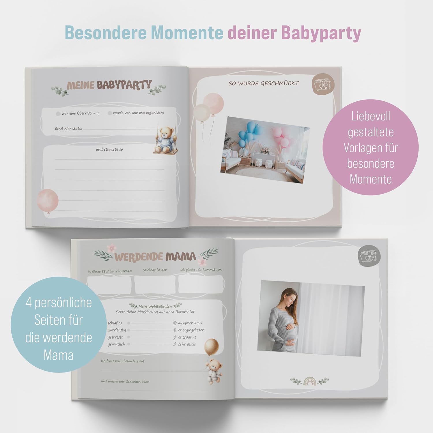 Thumbnail 2 de colortouch Gästebuch Babyparty – Baby Fotoalbum zum Selbstgestalten mit 78 Seiten (21 x 21 cm)