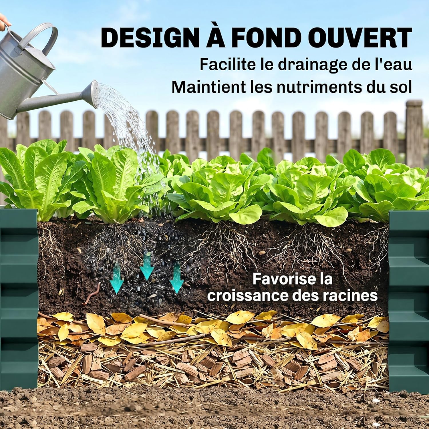 Thumbnail 4 de Outsunny Carré Potager surélevé 120x120x30 cm en acier galvanisé – Jardin, fleurs et herbes