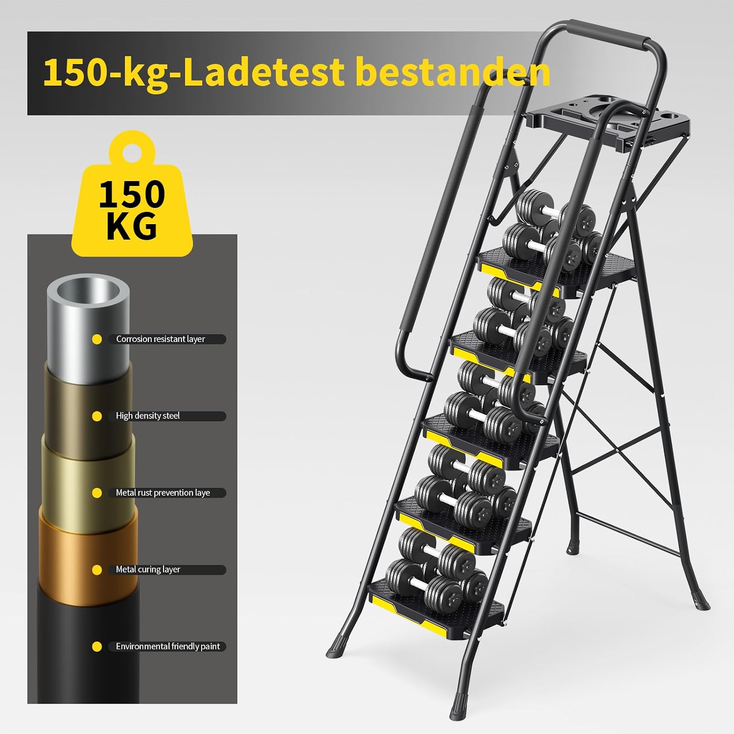 Thumbnail 1 de KINGRACK Leiter 5 Stufen mit Werkzeugplattform