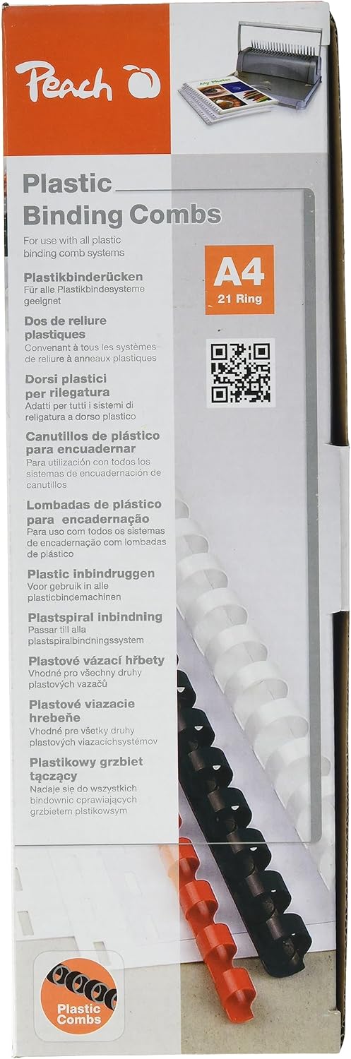 Thumbnail 1 de Peach Plastikbinderücken A4 8 mm (PB408-02) – für bis zu 45 Blatt, schwarz