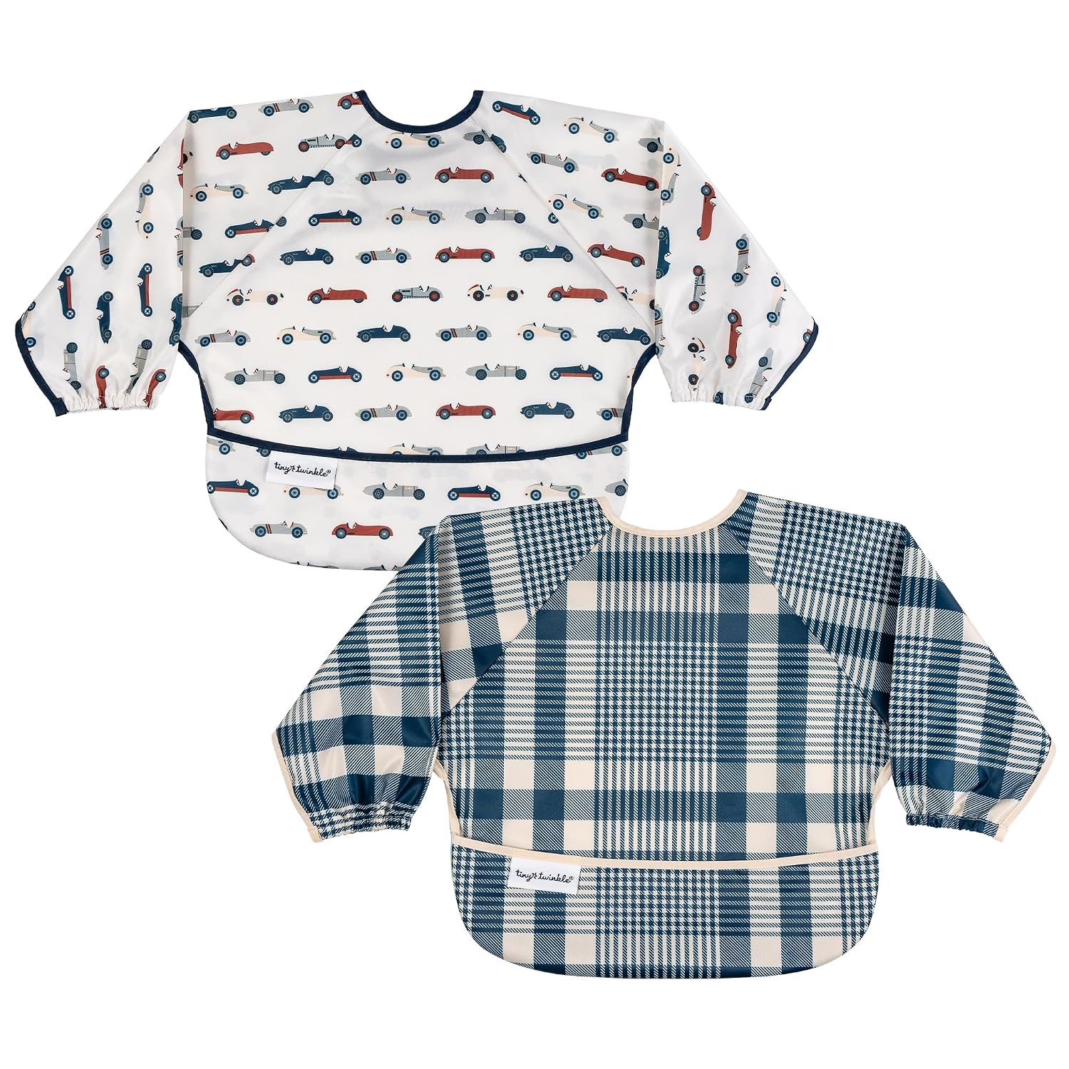 Detalle de Tiny Twinkle Long Sleeve Bib, Waterproof 2-Pack Smocks, 6-24M
