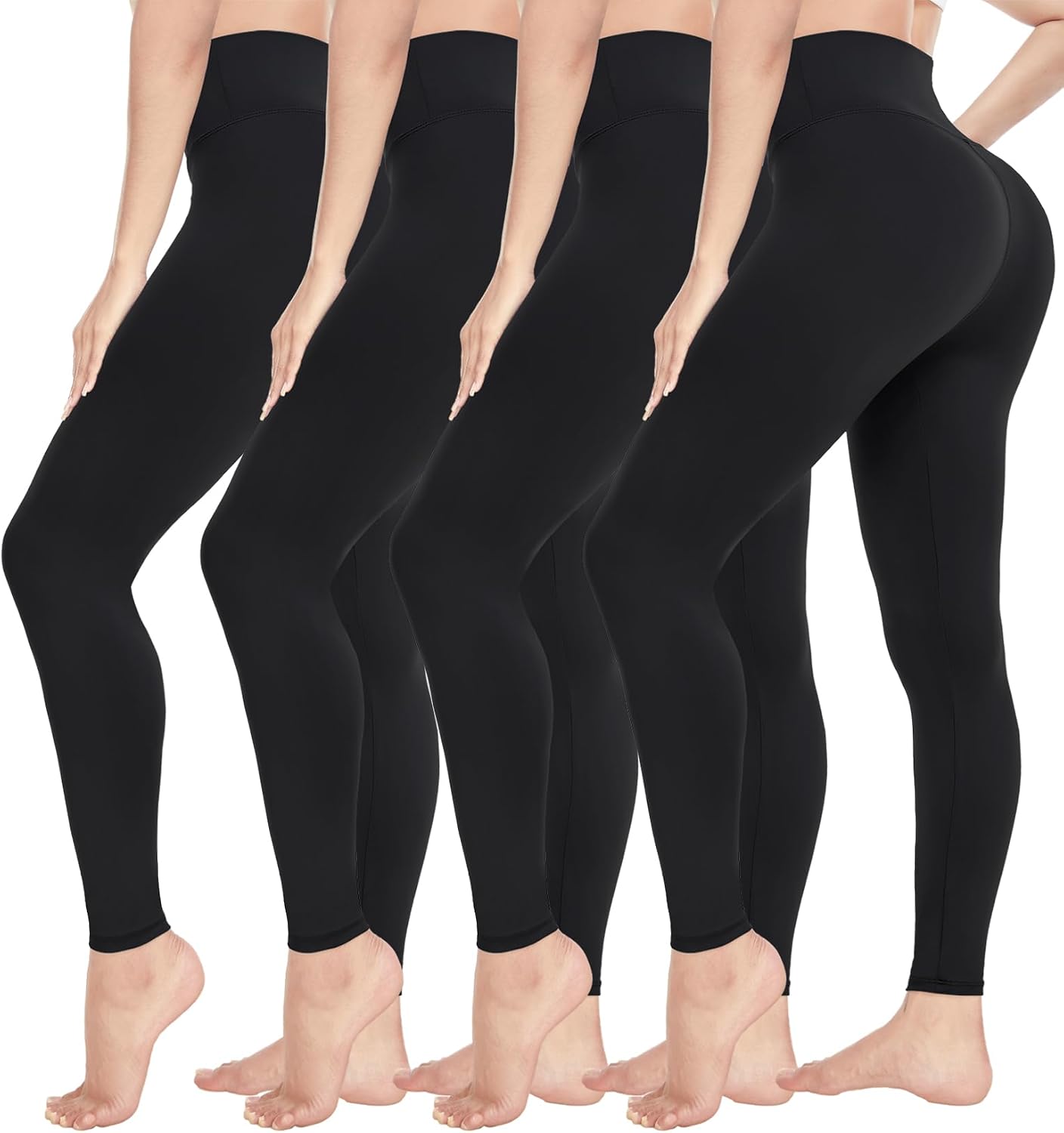 Detalle de CTHH 4-Pack Women’s High-Waisted Leggings with Tummy Control