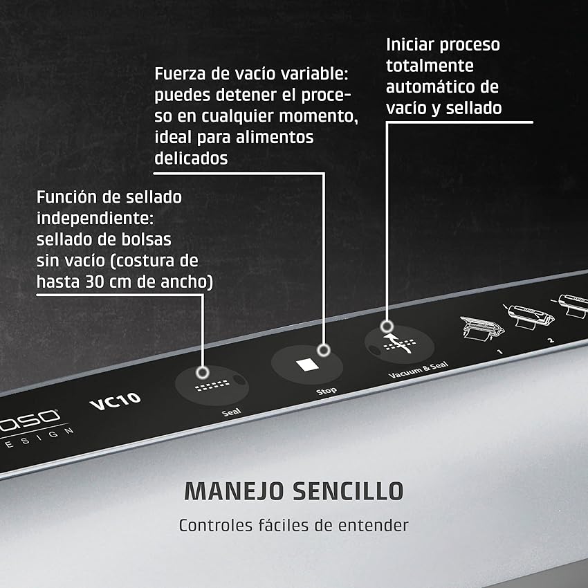 Detalle 2 de CASO VC 10 Envasadora al vacío doméstica, soldadura 30 cm