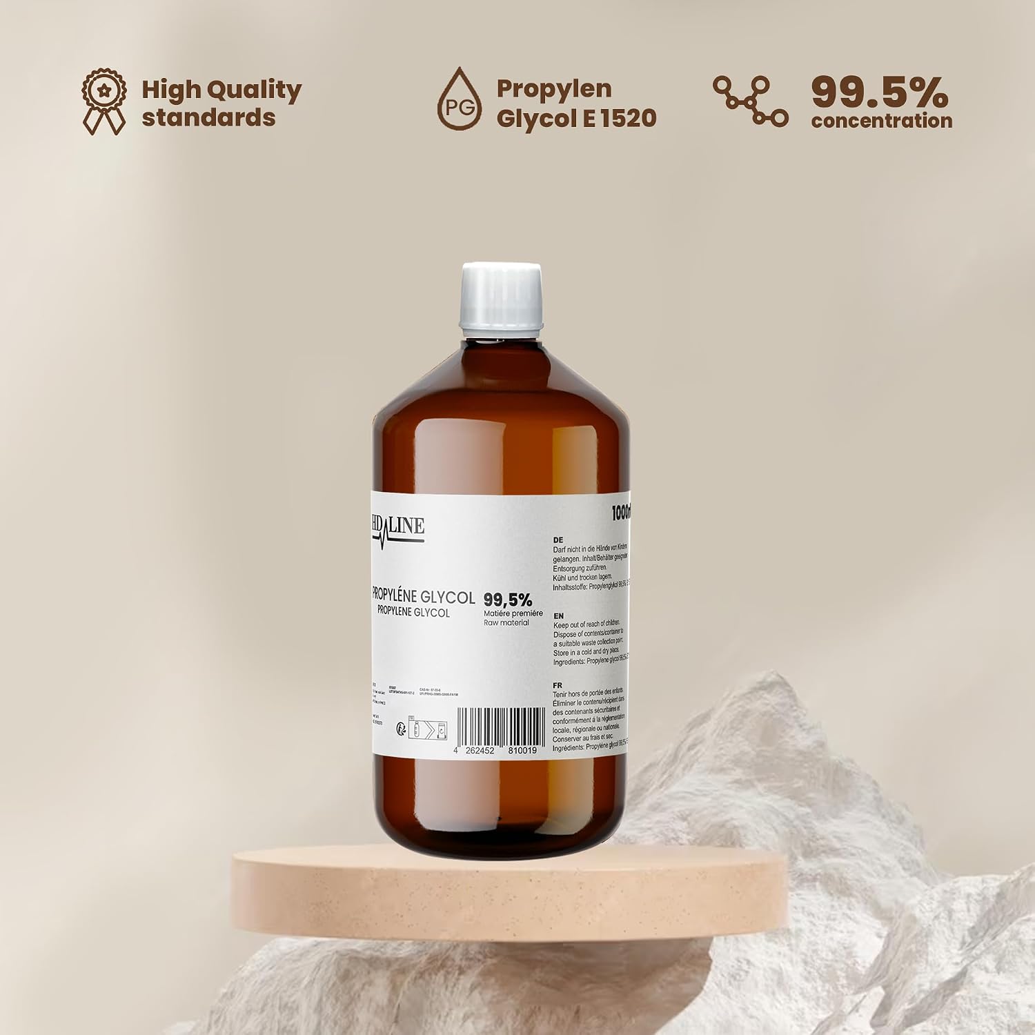 Detalle 2 de hd-line Glycerin E422 und Propylenglykol E1520 1000 ml