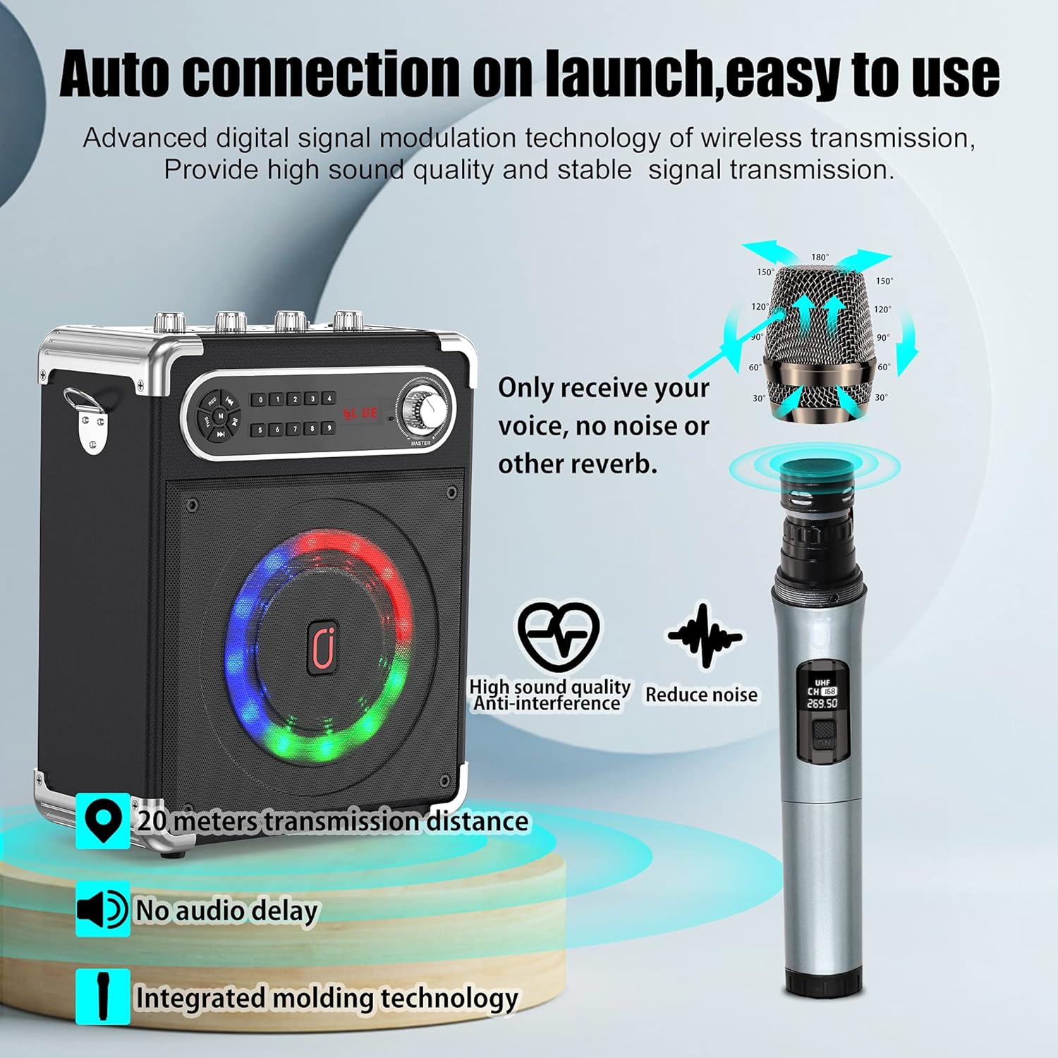 Detalle de JAUYXIAN Portable PA Speaker with 5.25-Inch Subwoofer