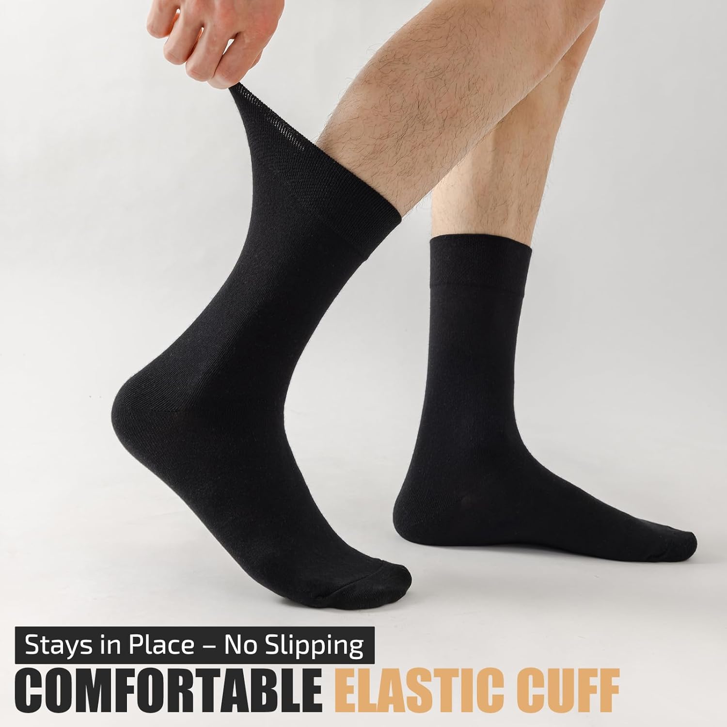 Detalle 1 de Wamicu Herren Socken Schwarz 5er Pack Dünne Baumwollsocken