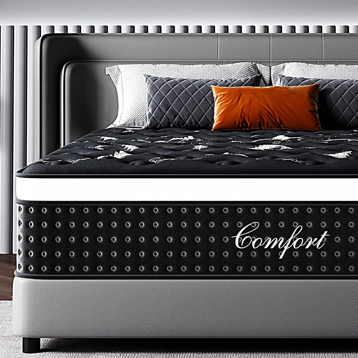 Thumbnail 1 de Dkibcum DRD-12-BLK-QU-US Queen Hybrid Mattress, 12-Inch, Medium-Firm