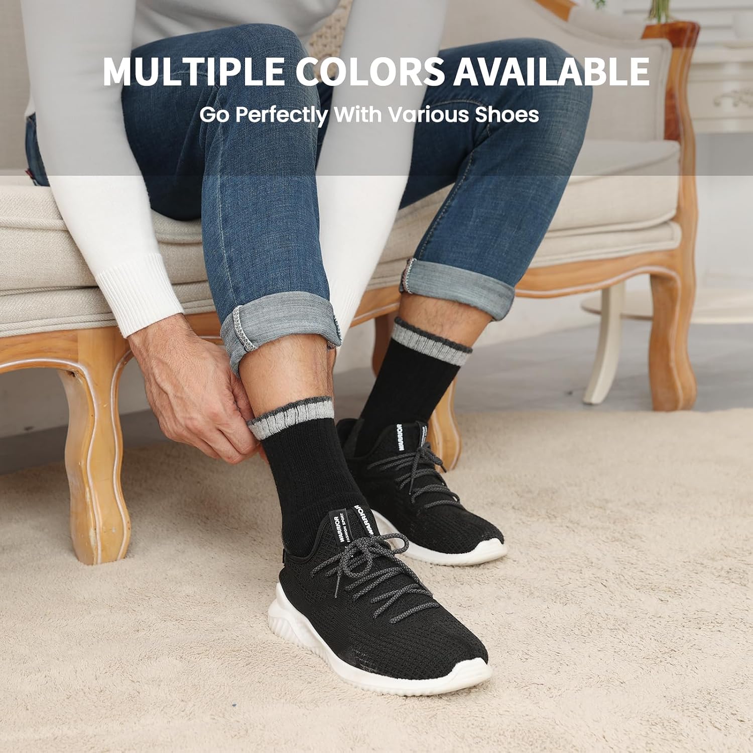 Thumbnail 4 de BESTENA Merino Wool Hiking Socks, 5 Pairs, Cushioned Thermal Crew Socks