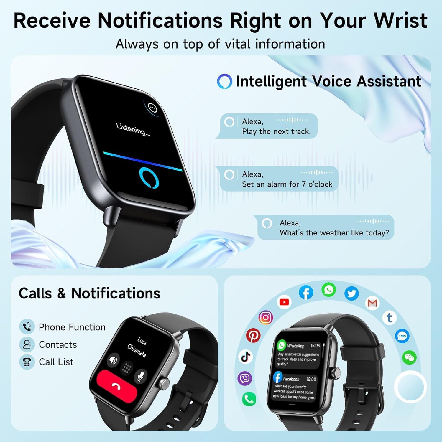 Detalle de Gydom Smart Watch for Men and Women with 1.8" HD Display and Alexa Built-in