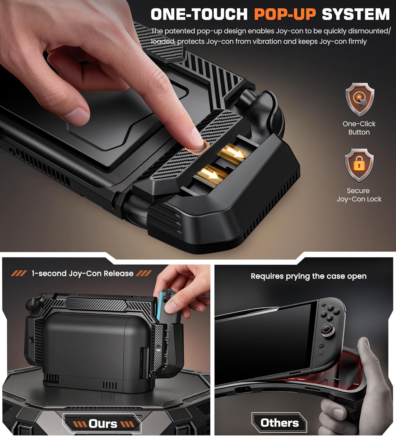 Detalle de Dockable Case for Nintendo Switch 2 — Ergonomic Grip with Pop-up Joy-Con Release