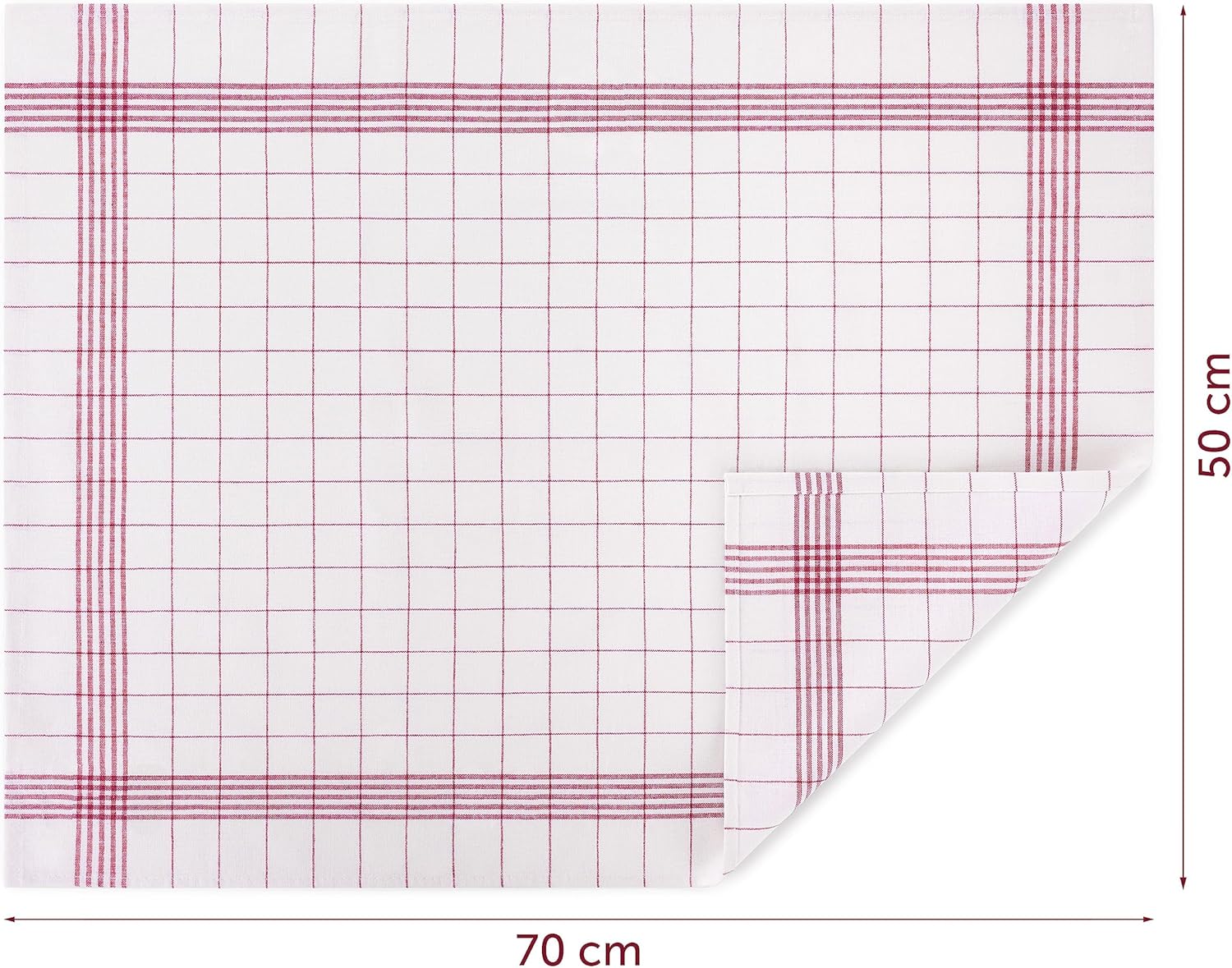 Thumbnail 5 de Ensemble de torchons cuisine Blumtal Premium 50x70 cm en coton – lot de 10, Oeko-TEX, lavables jusqu’à 95°C – rouge à carreaux