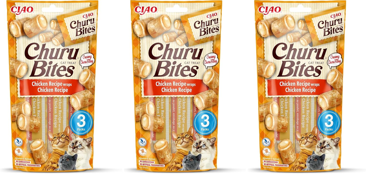 Thumbnail 6 de INABA Churu Bites mit 40% Hühnfleisch – getreidefrei, zuckerfrei, ideal zum Verstecken von Medikamenten (30 g, 1er Pack)