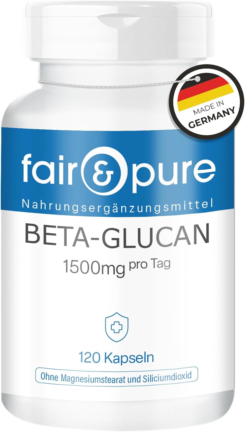 Detalle de Fair & Pure Beta-Glucan Kapseln 1500 mg aus Hafer – 120 Stück, vegan, ohne Zusatzstoffe, hergestellt in Deutschland