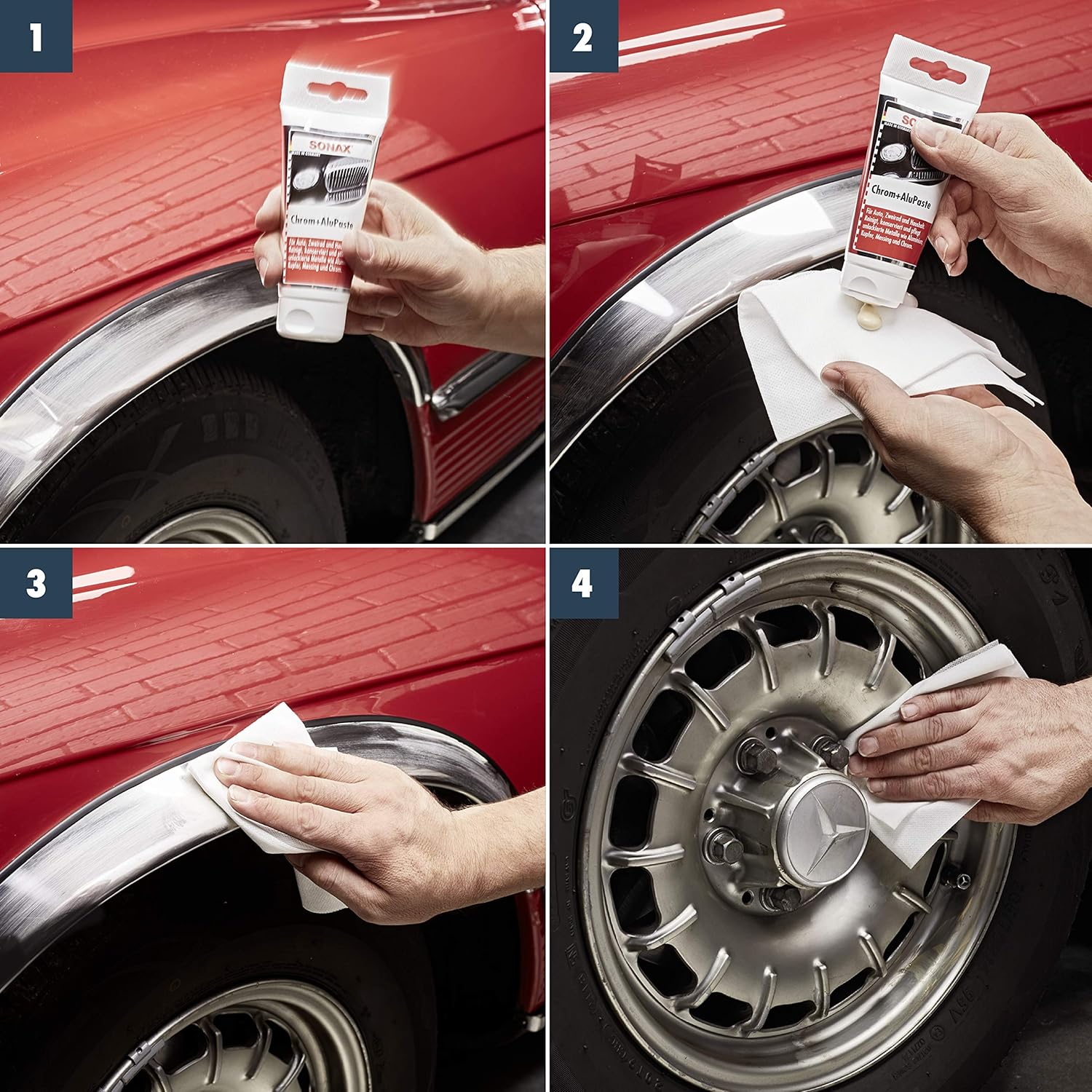 Thumbnail 4 de SONAX Chrom+AluPaste (75 ml) – Polierpaste zur Beseitigung von Korrosion, angelaufenen und blinden Stellen