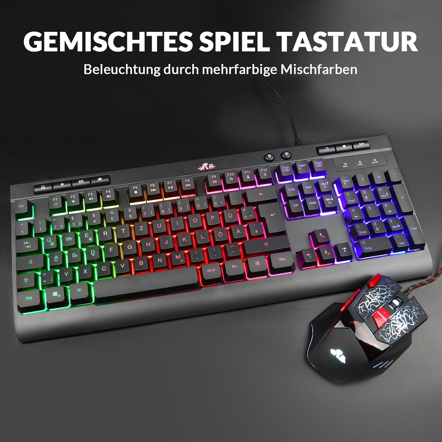 Detalle 2 de Rii RK900 Gaming Tastatur 3200 DPI