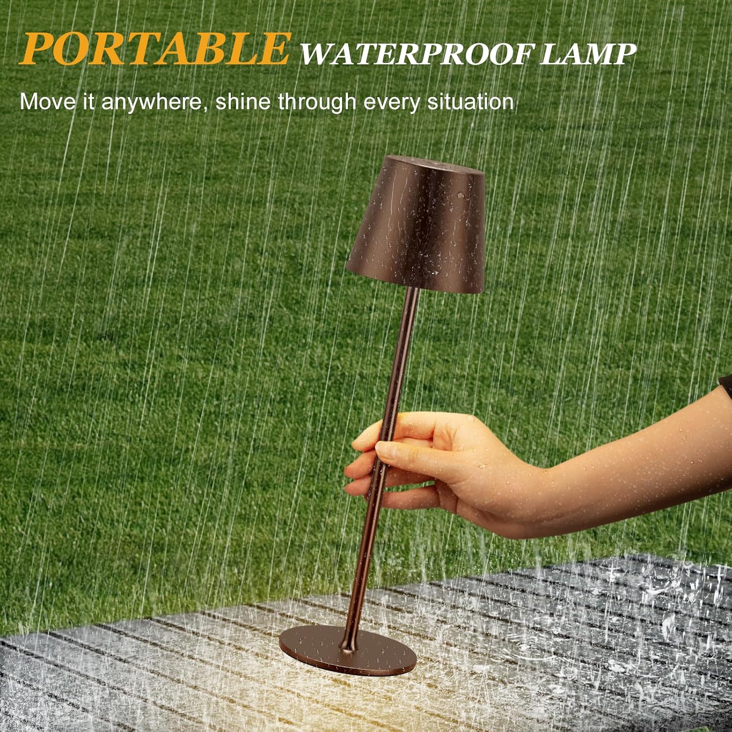 Thumbnail 4 de Aooshine Cordless Table Lamps (Set of 2) with Touch Control – 3-Colour Modes, USB-C Rechargeable, Brown