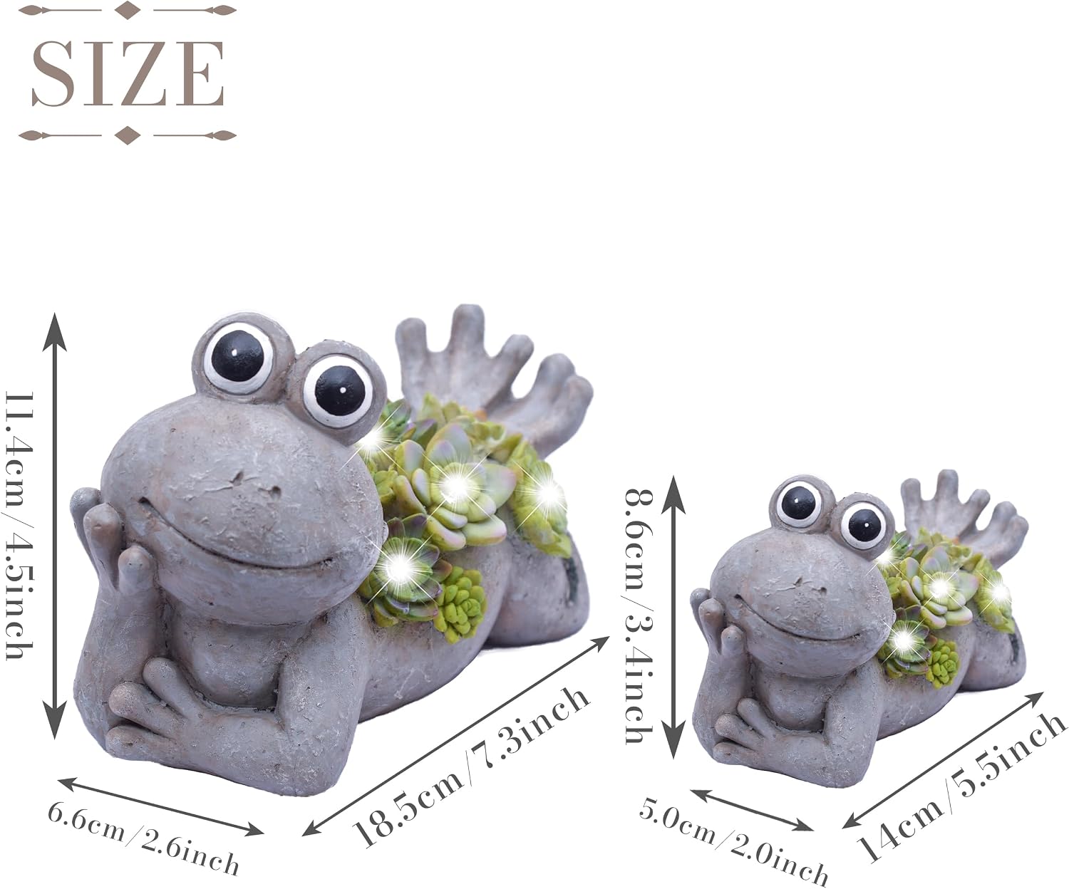 Thumbnail 5 de TERESA'S COLLECTIONS Solar Frosch Gartenfigur 8cm mit Solarlampe