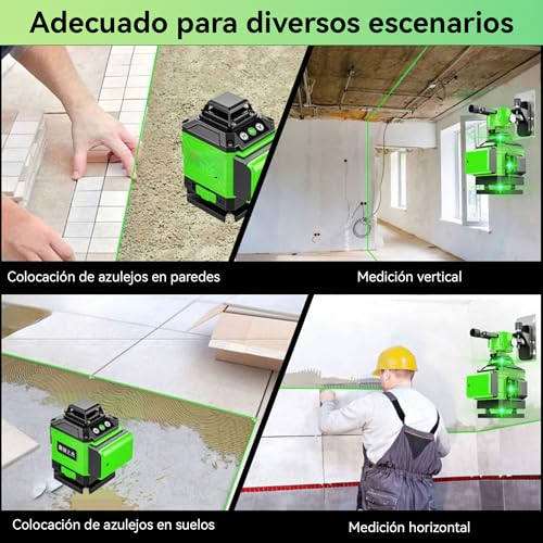 Detalle de Nivel láser autonivelante 360° X 4D NUMNER con 16 líneas y control remoto (verde) con trípode