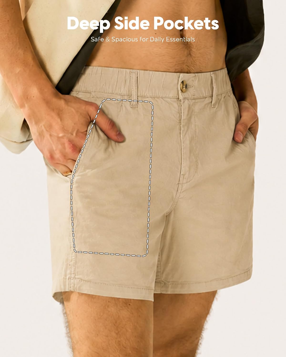 Detalle de maamgic Men's Classic-fit 5.5" Cotton Casual Shorts