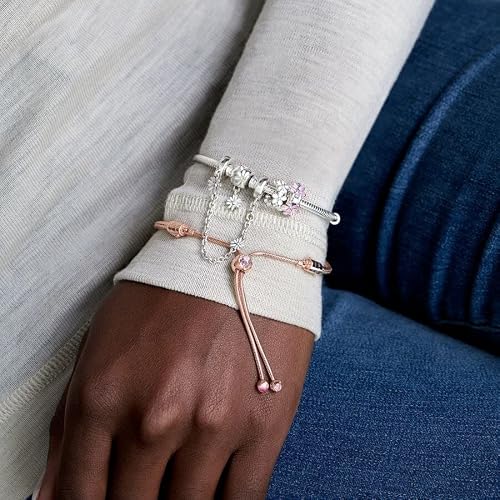 Detalle de Pandora Sicherheitskette Gänseblümchen 5cm (798764C01) – stilvolle Ergänzung für Pandora Charm-Styling