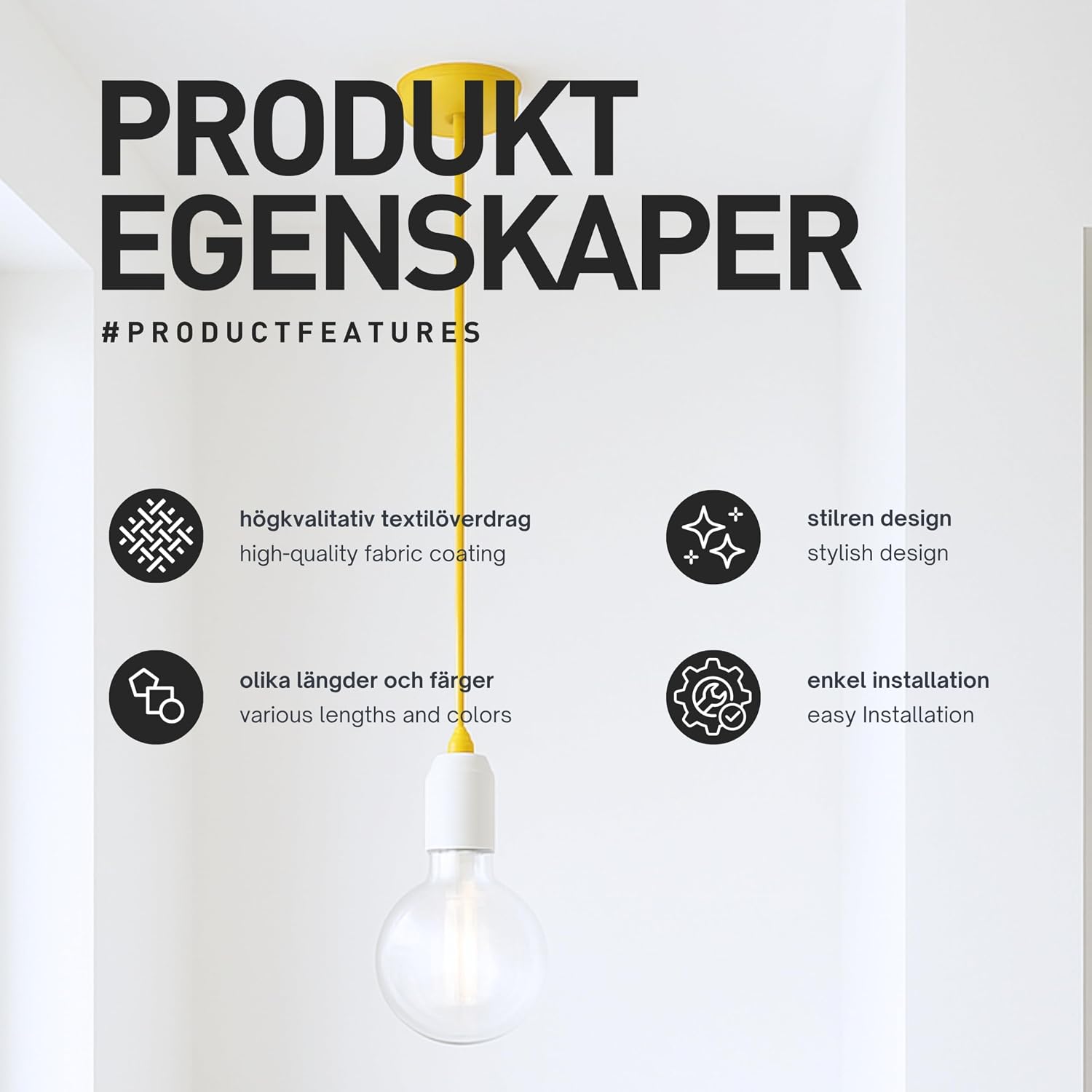 Detalle de smartect textilkabel för lampor, 3G0,75 mm², röd, 10 m