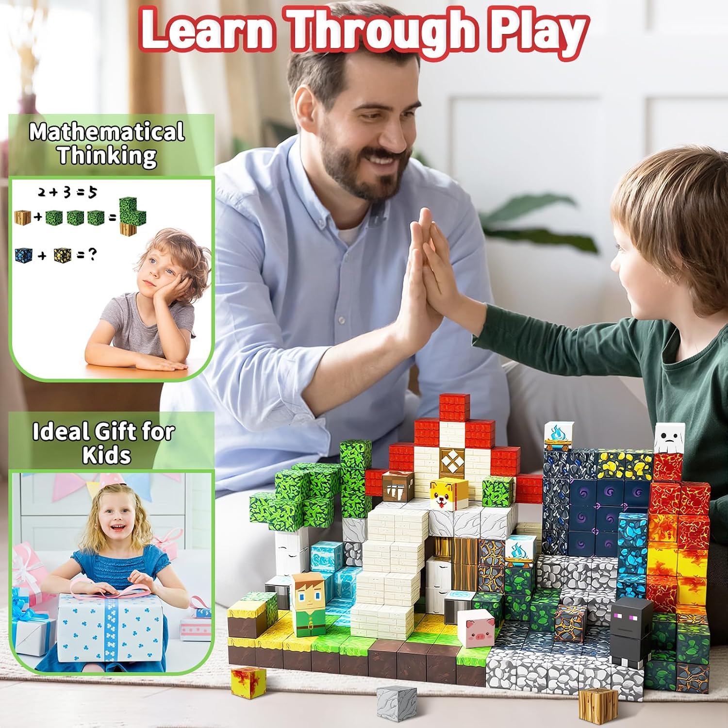 Thumbnail 6 de Intoypad 300PCS Magnetic Blocks for Kids (0.8in Magnet Cubes) — STEM Building Toys for Ages 3+