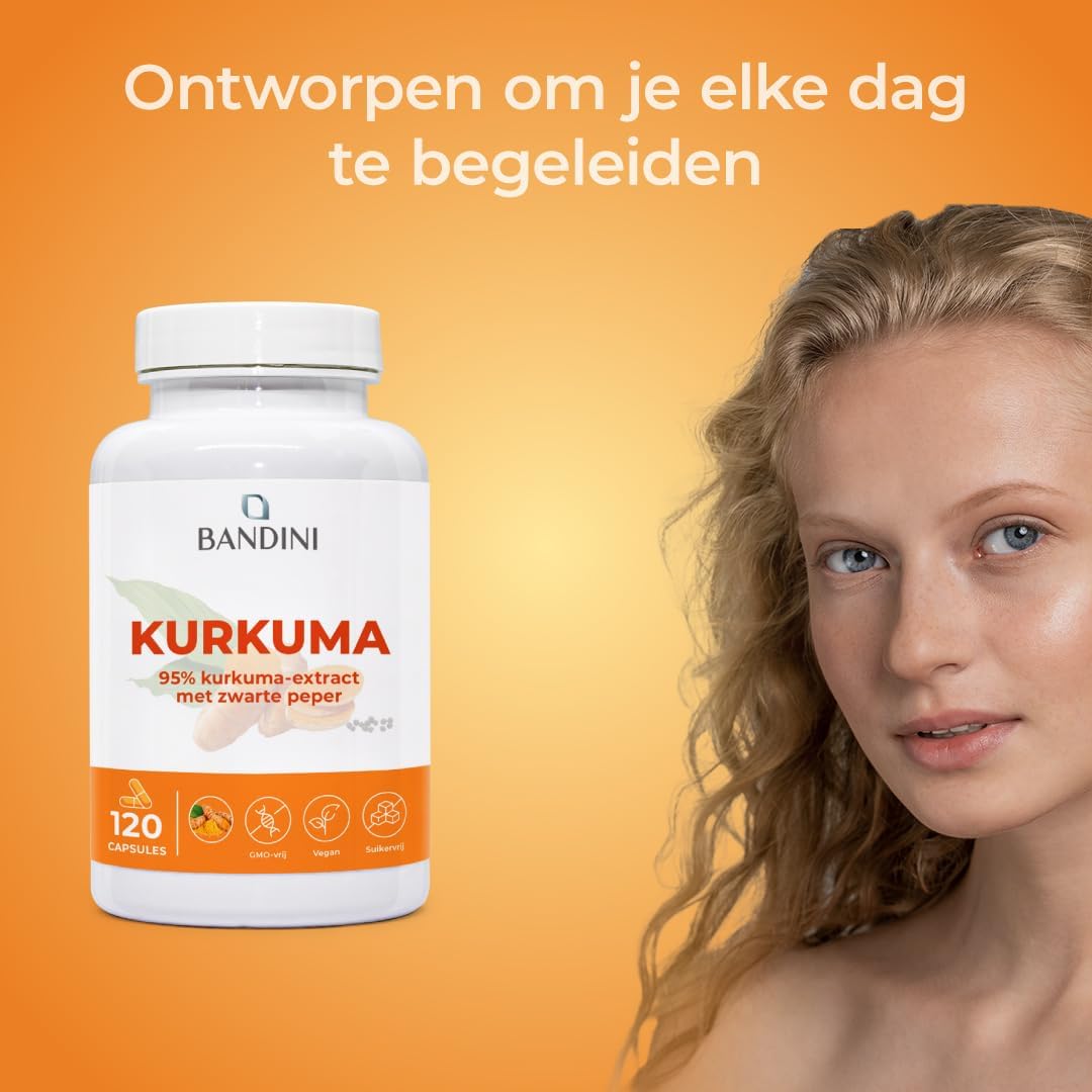 Detalle de Bandini® Curcuma kurkumacapsules, 700 mg met piperine, 120 vegan capsules
