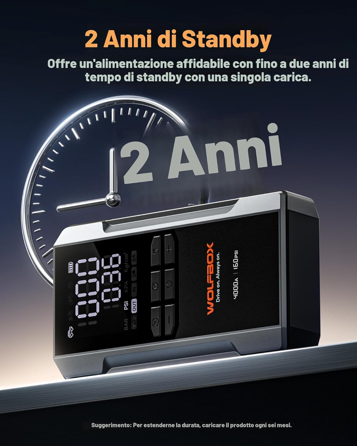 Thumbnail 6 de WOLFBOX Avviatore d’emergenza 4000 A, batteria 24.000 mAh