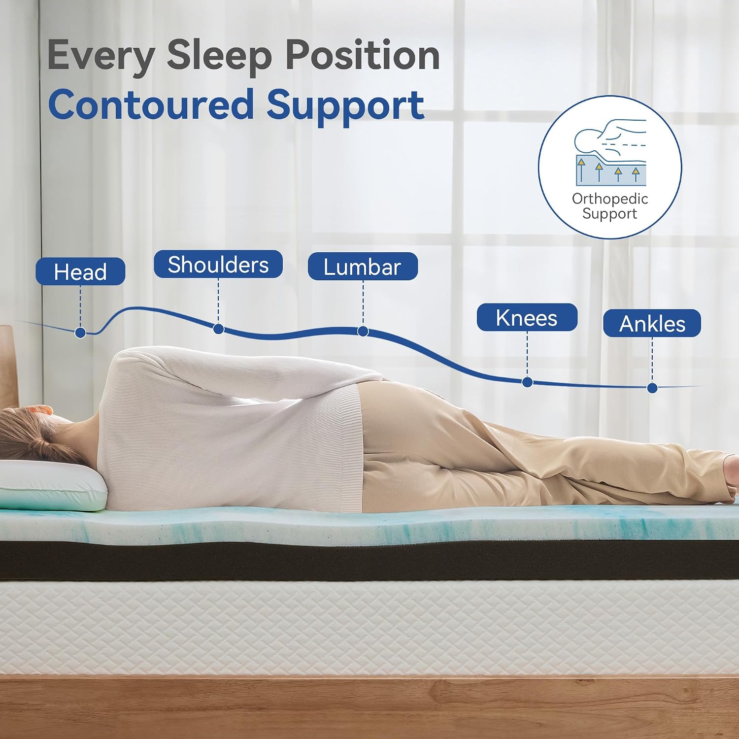 Detalle de Erdoru Mattress Topper, Twin Size
