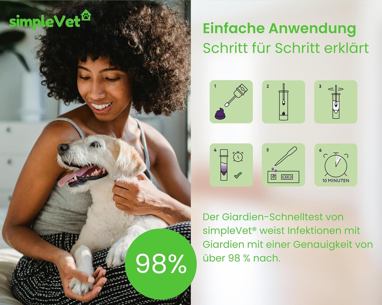Detalle 2 de simple Vet Giardien Schnelltest 2 Tests