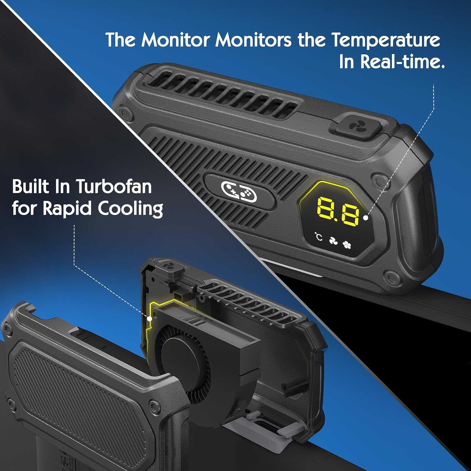 Detalle 2 de Saitake STK-F201 Cooling Fan for Nintendo Switch 2 with Two Speeds