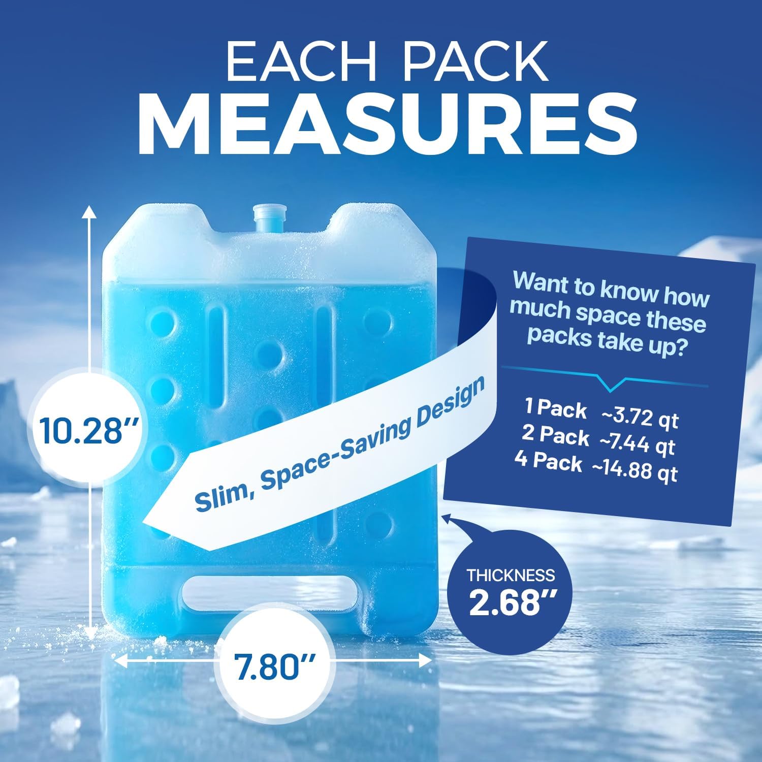 Detalle de Reusable Cooler Ice Packs 10.28 x 7.80 inches