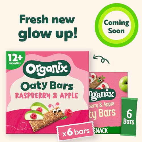 Detalle 2 de Organix Raspberry & Apple Oaty Snack Bars – 6 Boxes of 6 x 23 g