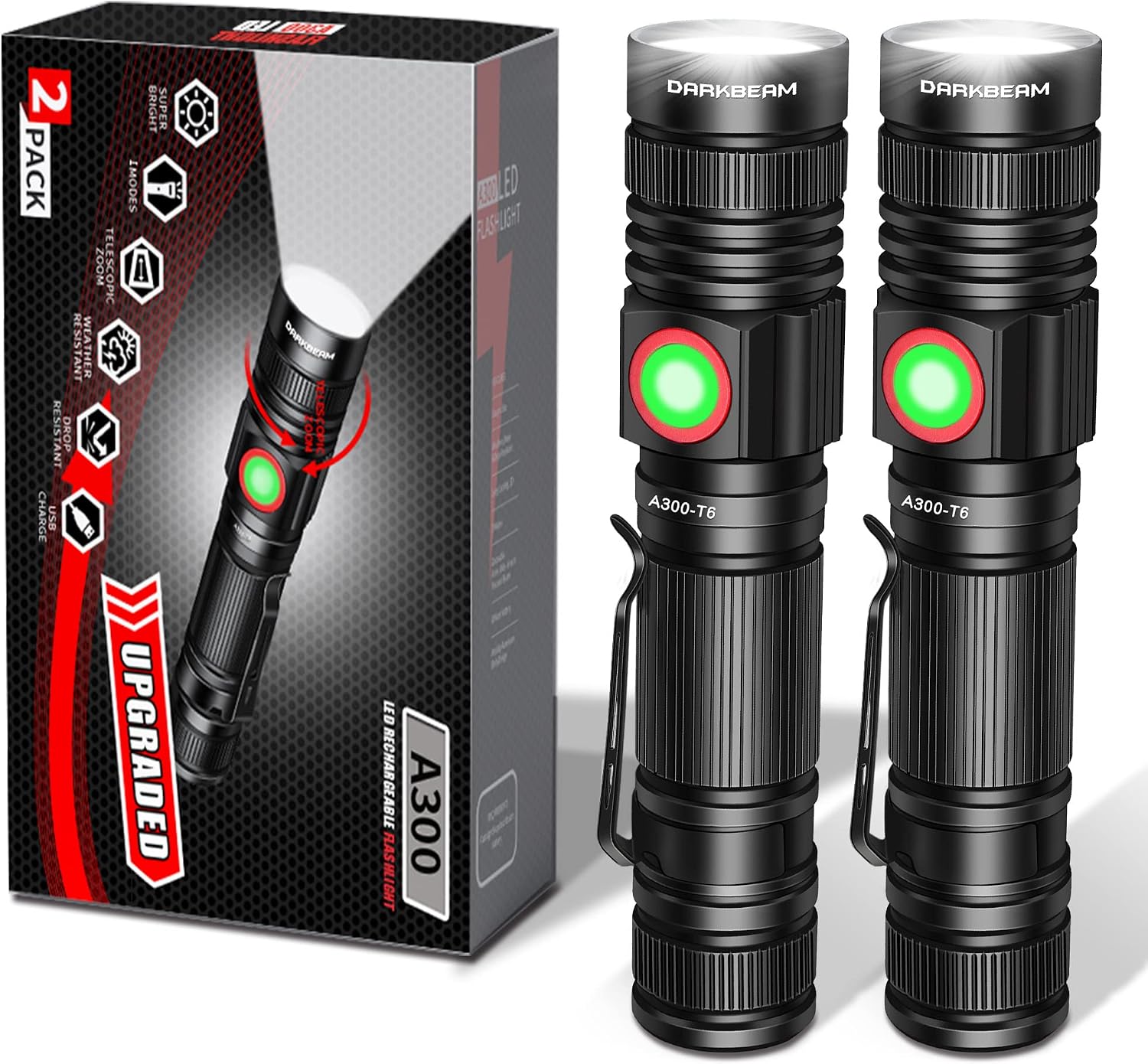 Detalle de DARKBEAM Rechargeable LED Flashlight A300